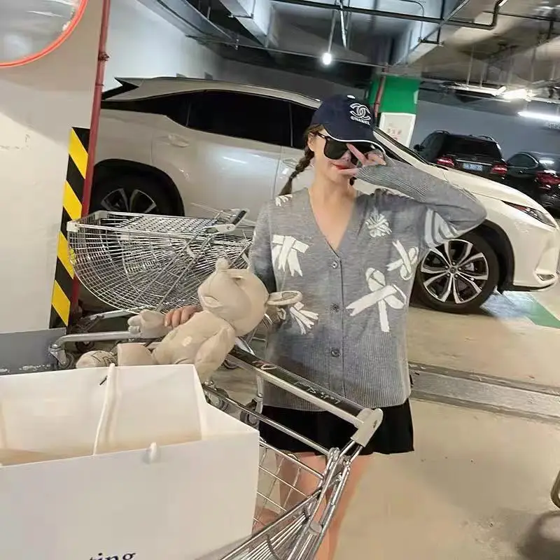 

Женский жаккардовый кардиган в полоску, с длинным рукавом