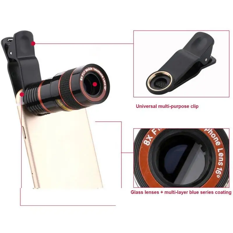 1 Pcs 12x Portable Mini High Magnification Monocular Telescope Long Lens Universal for Digital Camera & Mobile Phones 2