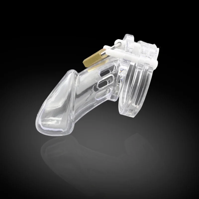 Chastity Cage Male Sex Toys Small/Standard Male Chastity Device Cock Cage with 5 Size Rings Brass Lock Locking Erotic Urethral
