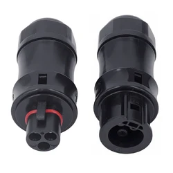 IP68 Waterproof 3 - Pin Connector for Solar Grid Tie Inverters and PV Panels (Male Female 1Pair)