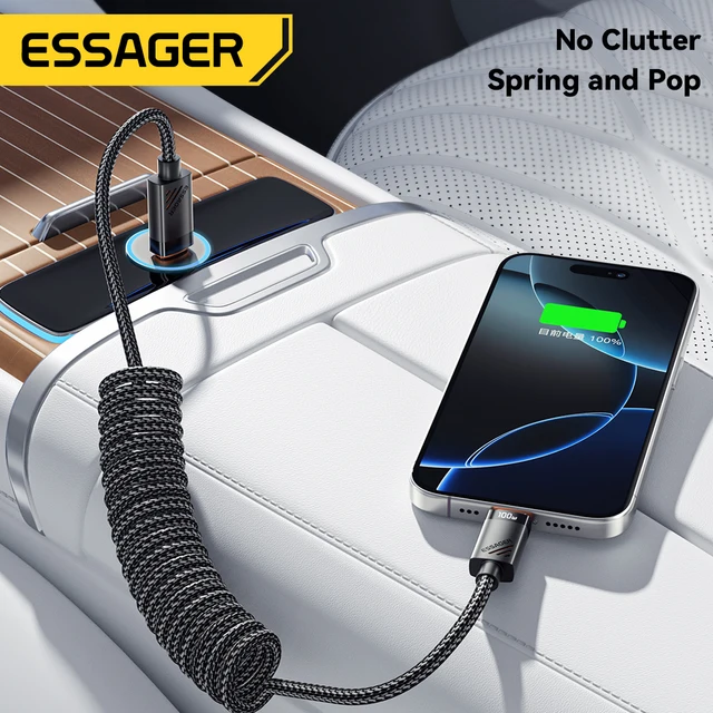 Essager Car Spring Type C Cable
