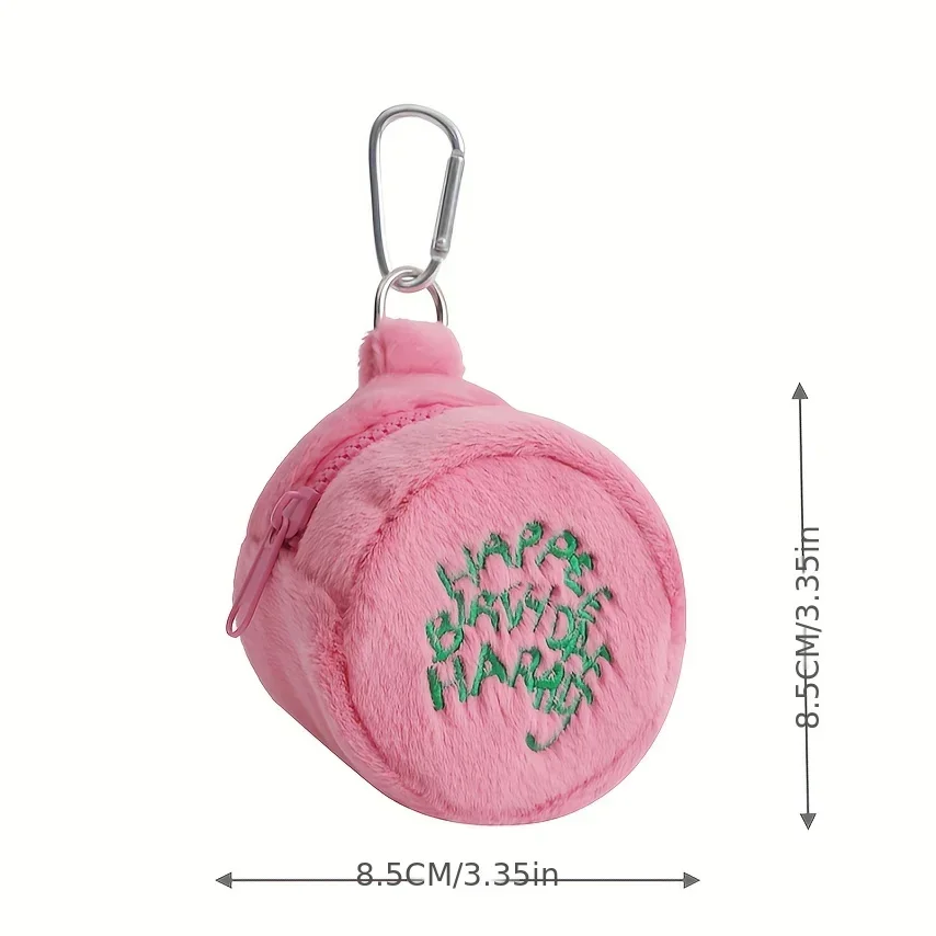 Cute Plush Coin Purse Portable Letter Embroidered Hanging Bag Perfect Lipstick Envelope ID Bag For Traveling
