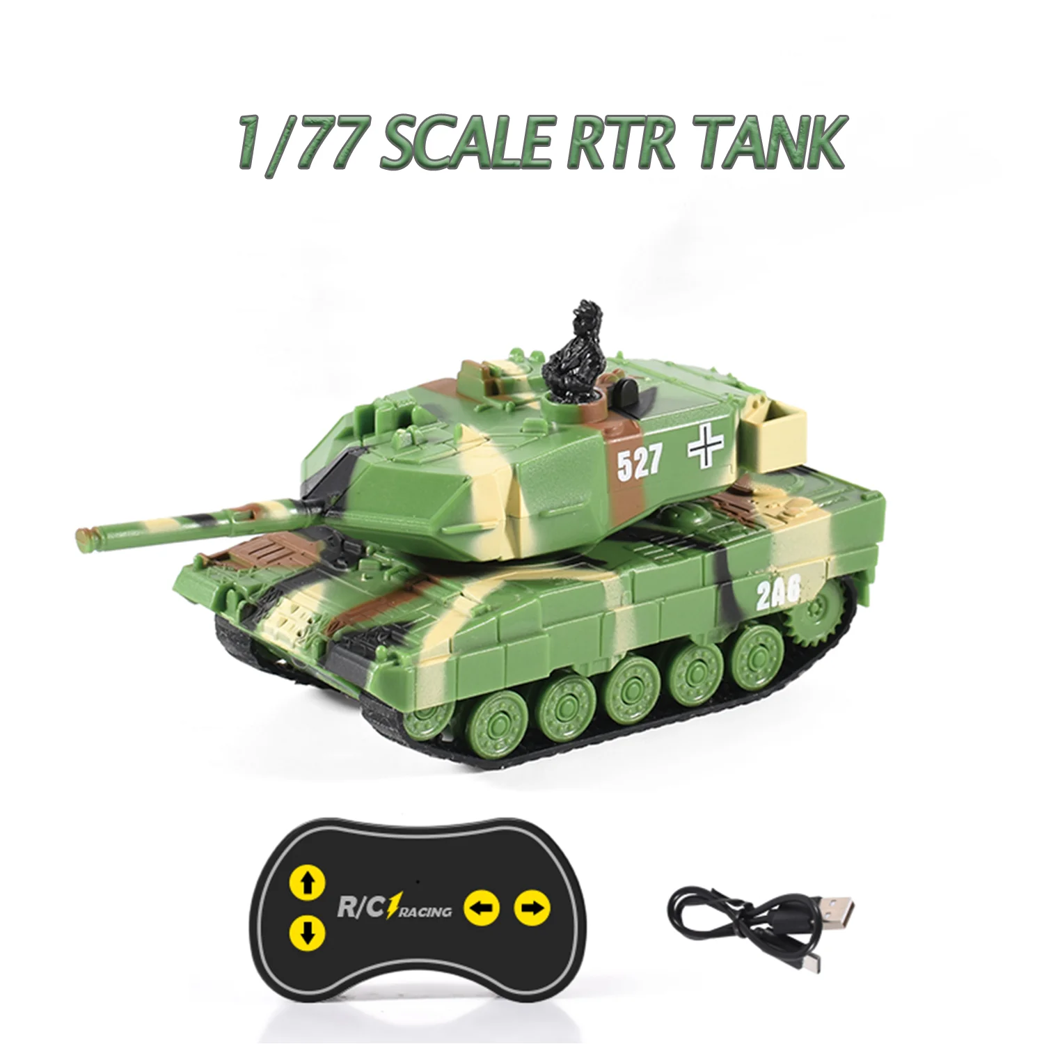 RC Mini Toys 2.4G RTR Tank 1/77 Scale German Panther WW2 Tanks Model 360°Rotation LED Light Radio Control Gifts for Boys TH23991 3