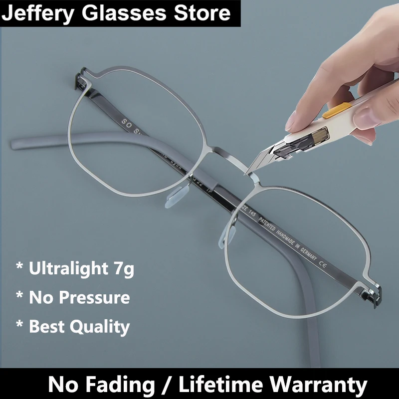 GermanScrewlessSquareGlassesFrameMenWomenColorfulNoFade