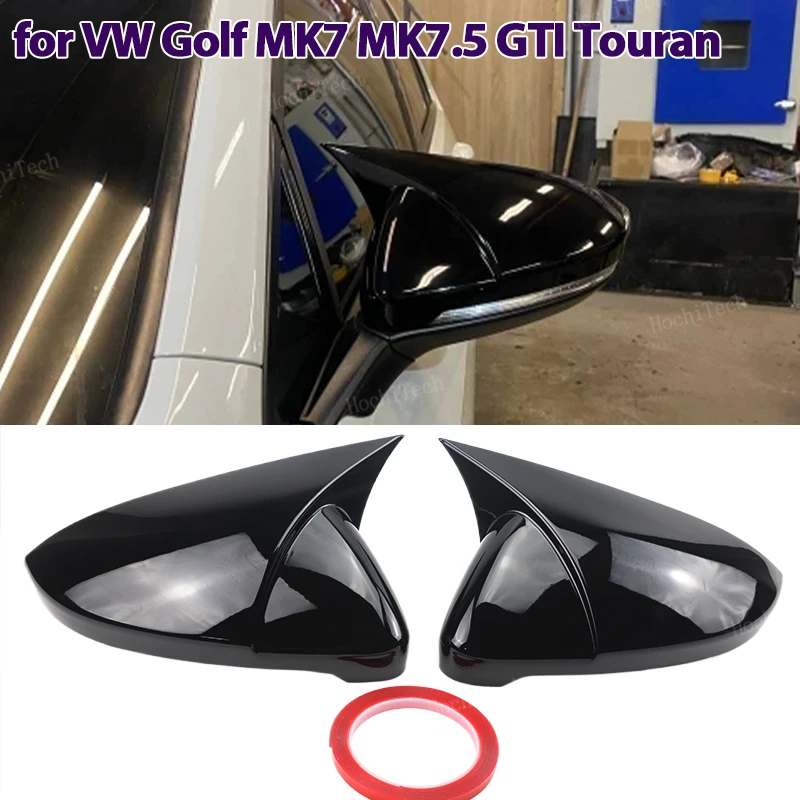 

Черная крышка для зеркала заднего вида, крышка бокового зеркала заднего вида, наклейка, подходит для Volkswagen VW Golf MK7 7,5 GTI 7 R Touran L 2013-2020