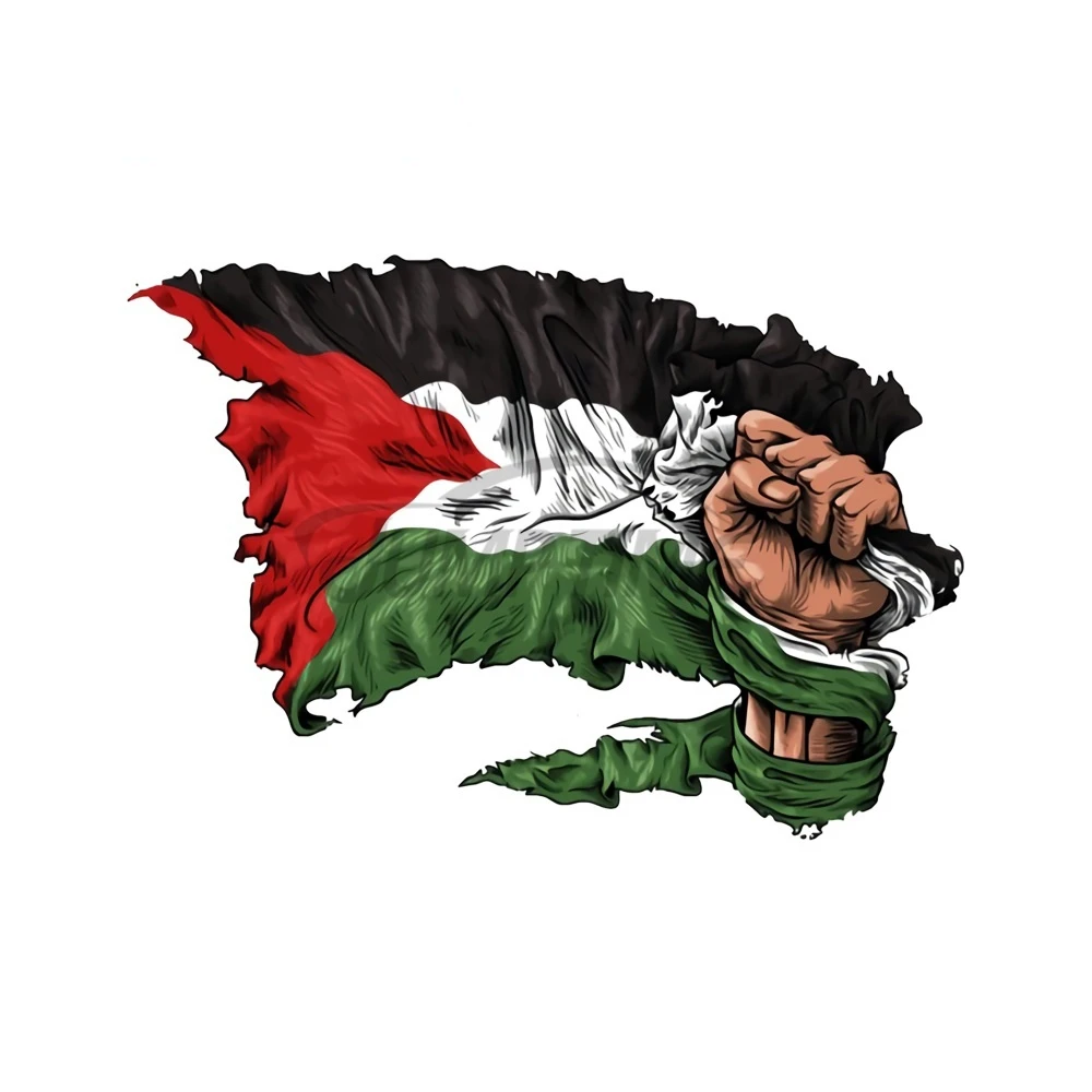 custom car decals Free Palestine Fist Grabbing Old Weathered Torn Palestinian Flag Middle East Car Decal Bumper Window Vinyl   15cm*10cm modified decals Car Stickers