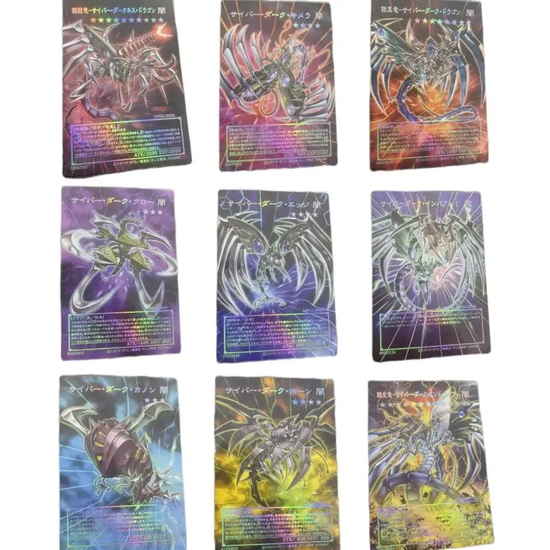 Экшн-фигурки Yu-Gi-Oh Flash Card Chimeratech Over Cyberdark Dragon Chimera Edge, Diy лазерные рельефные фигурки, коллекция аниме игр