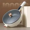 Electric wok for stir frying vegetables multifunctional non stick electric wok noodle cooker steaming boiling electric hot pot 1