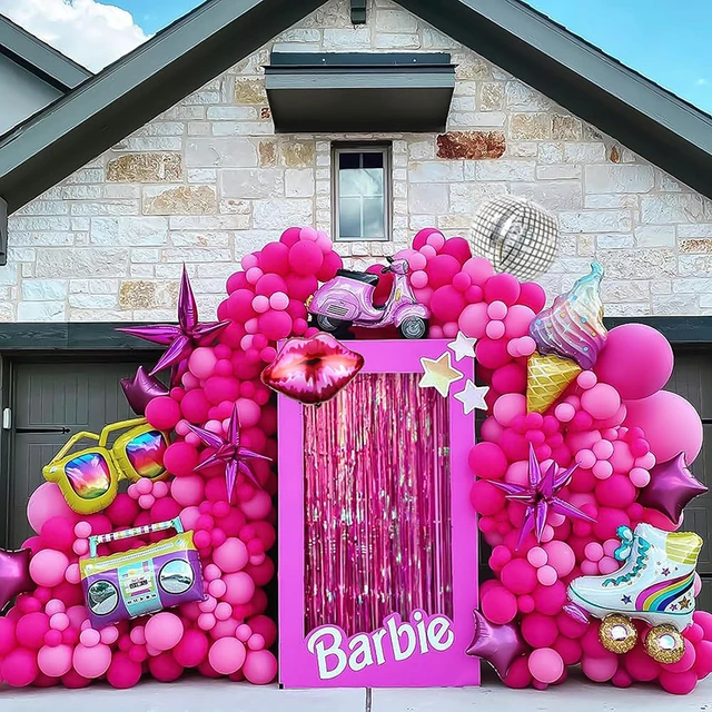 Kit arco ghirlanda di palloncini per Barbie festa a tema ragazza compleanno  Baby Shower addio al nubilato Princess Party decorazioni di sfondo -  AliExpress