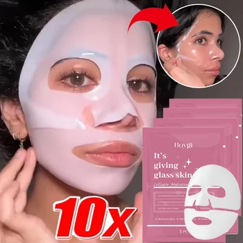 1/3/5/10PCS Collagen Face Mask Moisturizing Oil-Control Brightening Skincare Hydrating Shrink Pores Sheet Mask Beauty Skin Care 1