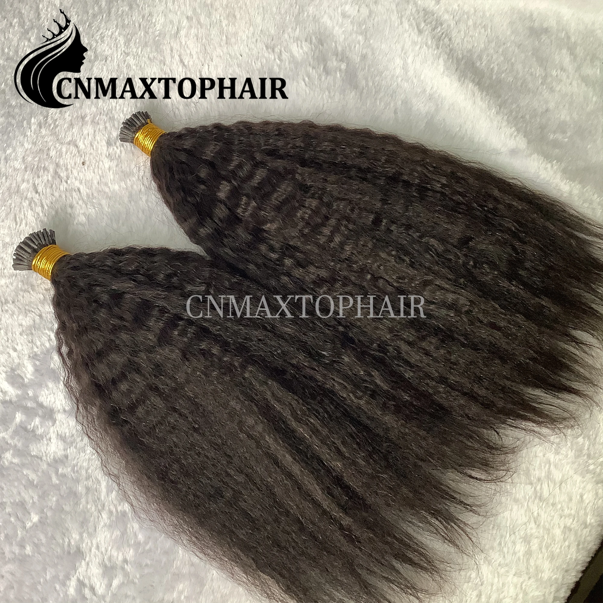 Italian Keratin I Tip Hair Extensions Best Quality Cuticle Aligned Hair Kinky Straight Women Color