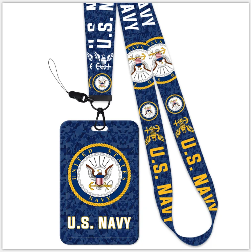 US AIR FORCE LANYARD Key Chain Neck Strap ID Holder Breakaway Clasp Reversible E