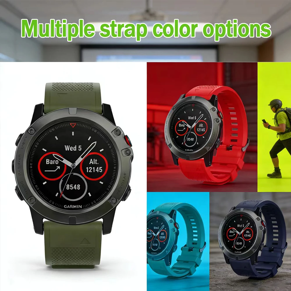 Official QuickFit Silicone Strap - Universal 26mm/22mm Adjustable Band, Unisex Replacement Bracelet