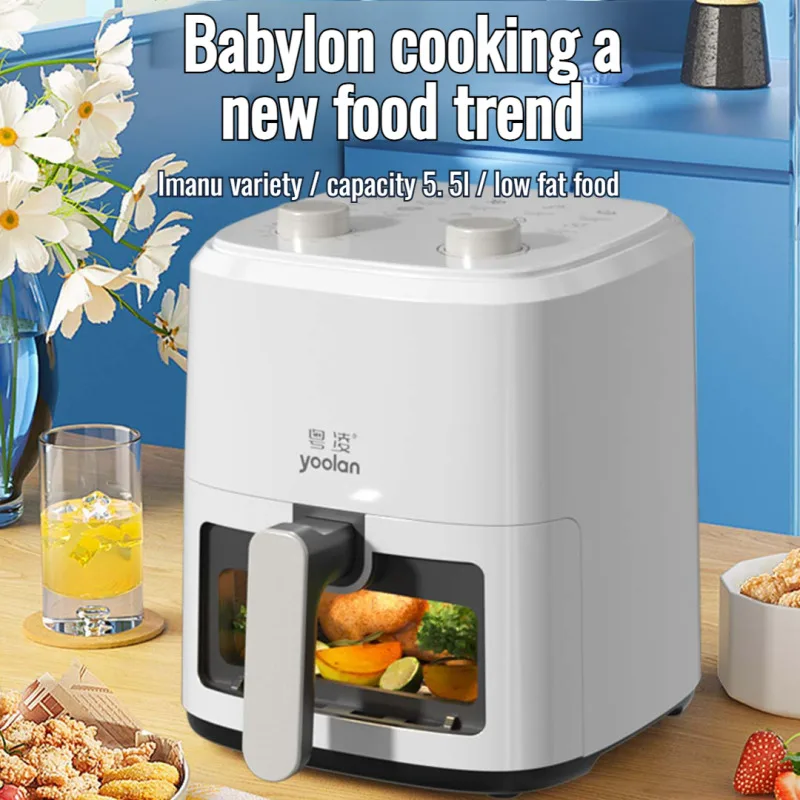 5L Air fryer Large capacity for home use high-capacity electric oven fully automatic intelligent french fry machine Temperature