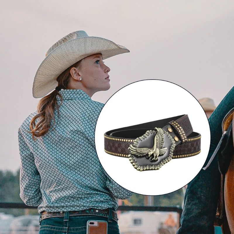 Man Belt PU Leathers Western Cowboy Vintage Waist Belt Causal Waistband Jeans Dropship
