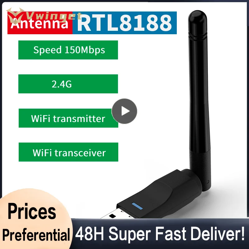 

USB Wifi Adapter Wireless Network Card 150Mbps 2.4G Antenna 802.11b/g/n Ethernet Wifi dongle Network Card PC wifi receiver
