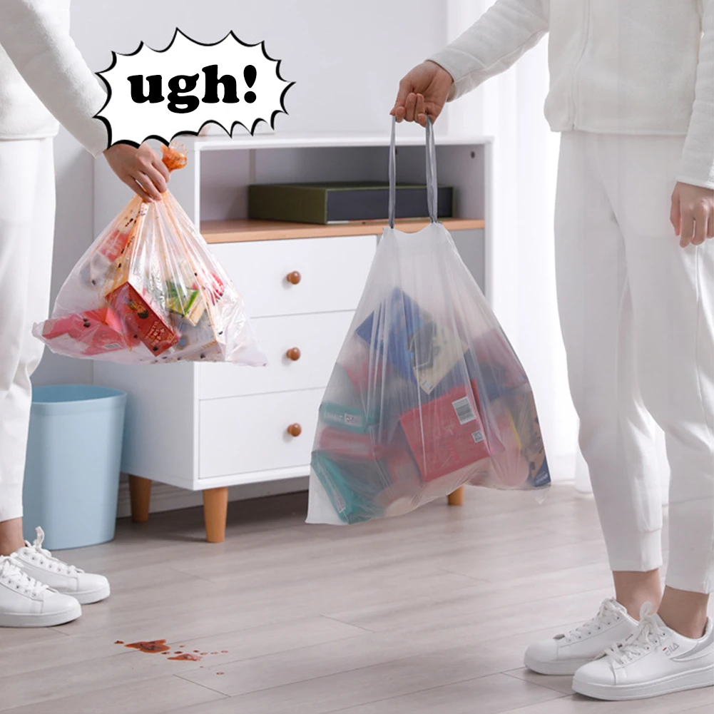 30Pcs Thickened Rope Garbage Bags Kitchen Handheld Large Disposable Garbage Bags Household Trash Bags Environmental Protection