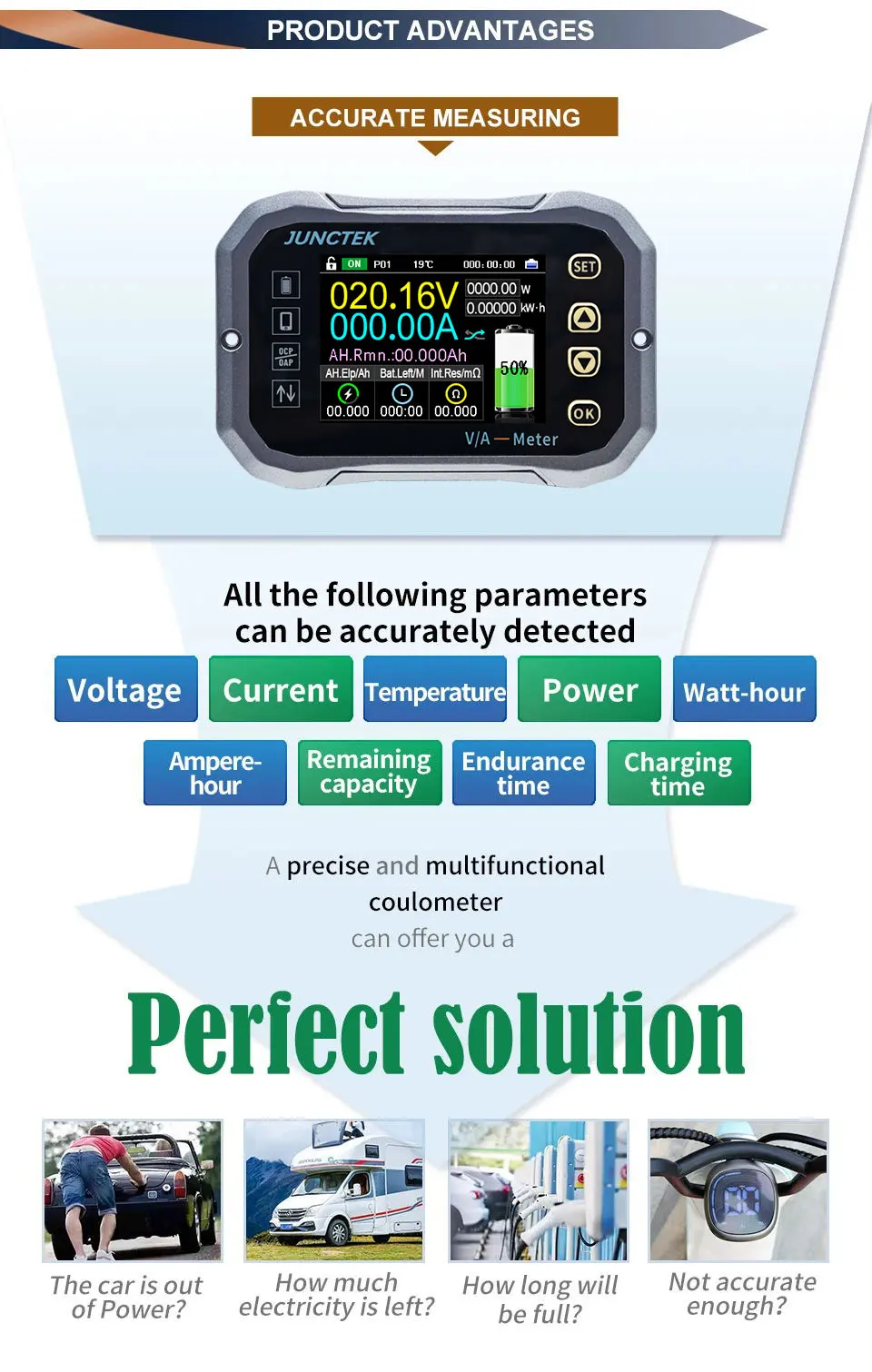 JUNCTEK Bluetooth battery monitor mobile app control