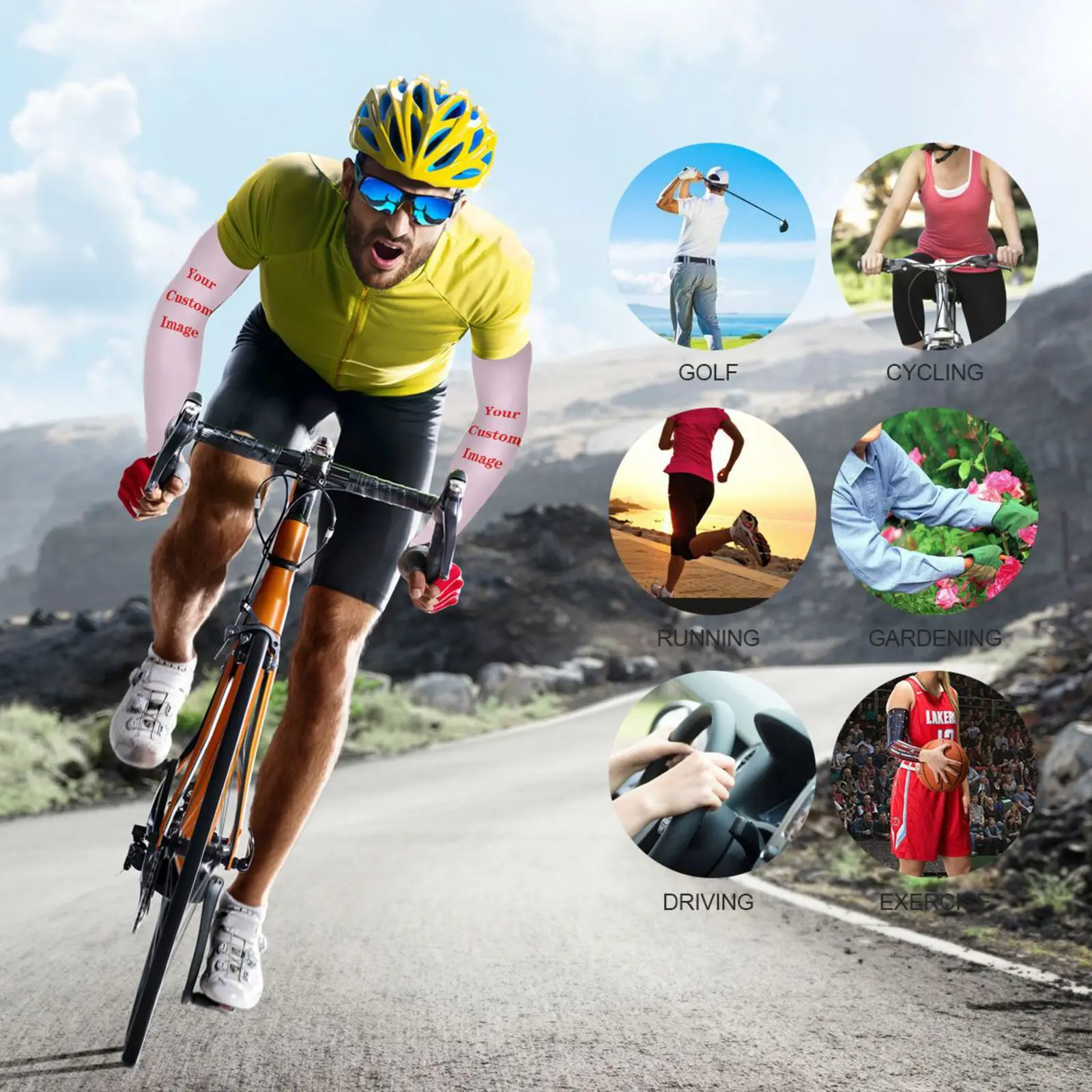 New Cycling Cooling Arm Sleeves Ice Fabric Breathable Quick Dry Sportswear Sun UV Protection Long Arm Cover Cycling Sleeves