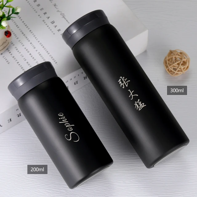 200/300ML 316 Stainless Steel Pocket Mini Thermos Custom LOGO Black Hot Water Bottle Vacuum Flask For Ice Coffee Travel Cup 4