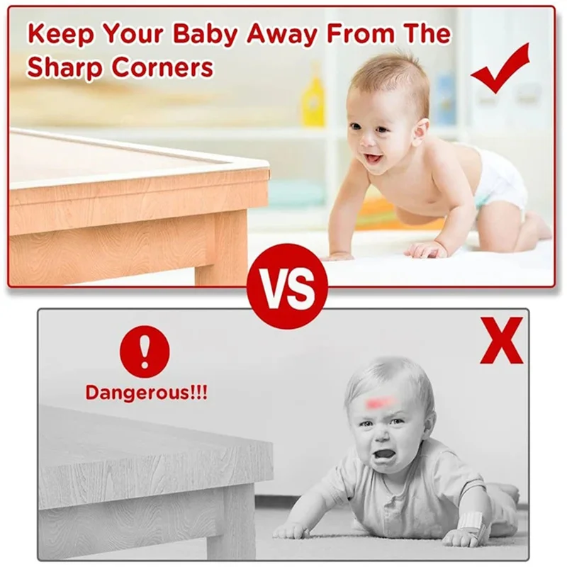 Transparent PVC Baby Protection Strip Double-Sided Tape Anti-Bumb Table Edge Furniture Guard Corner