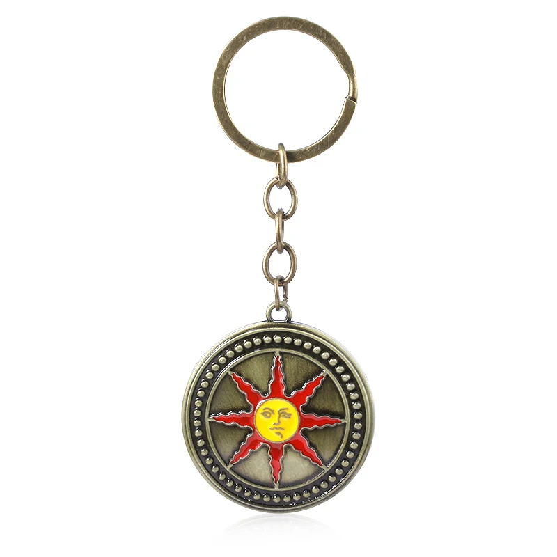 Dark Souls Inspired Sun Shield and Sword Keychain Pendant Cosplay Jewelry