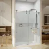 Sliding Shower Door, 56-60“ W X 76” H, Clear Tempered Glass, Frameless with Handle and Waterproof Seal, Sliding Shower Door 1