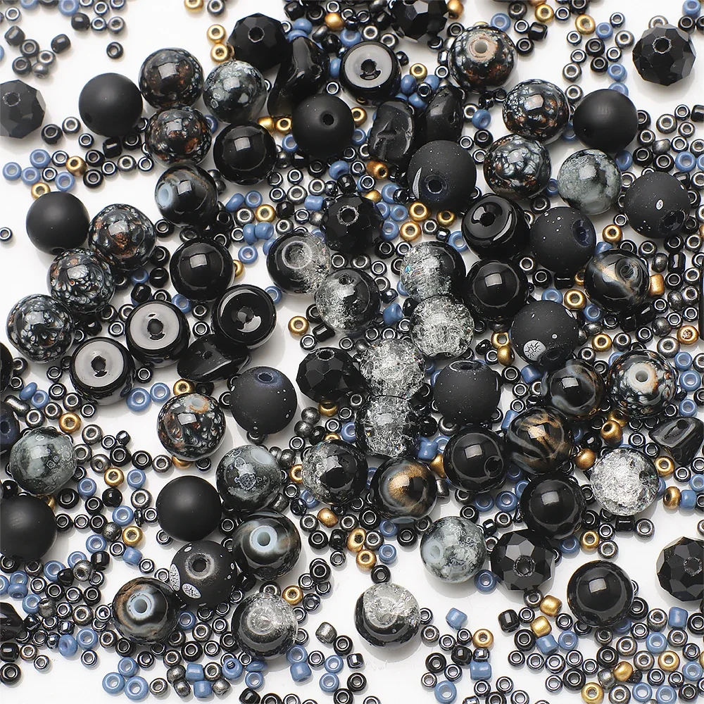 Green Crystal Glass Round Beads for Jewelry & Crafting - 45g Seed Beads for Handmade Creations