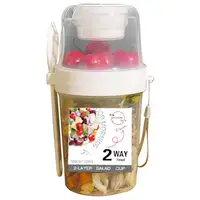 Overnight Oats Containers Meal Container Jars with Topping Compartment for Cereal Kitchen picnic Storage Cups with Lids 1