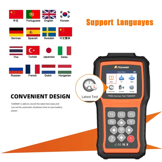 FOXWELL T2000 WF TPMS Diagnostic Tool for Car Tire Pressure Monitor System Programming Diagnosis Sensors Program PK T2000 pro 3