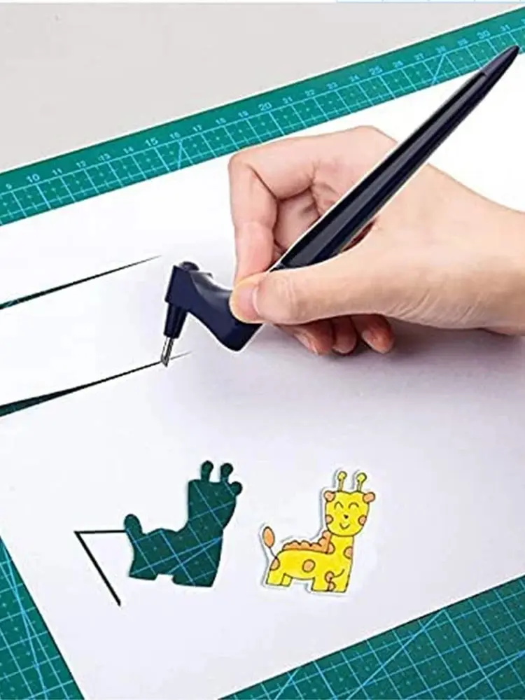 Paper Cutting Knife 1PC Craft Cutting Tools Triangle Ruler 360 Degree Rotating Blade Stainless Steel