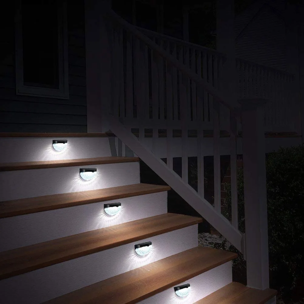 1PC 6LEDS Solar Wall Light Semicircle Energy-saving Lamps White/warm Light Garden Courtyard Corridor Decoration solar Lights solar lights for backyard