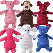 Interactive Corduroy Dog Molar Toy Pink Pig Rabbit Animal Shape Plush Puppy Squeaky Anti-bite Animial Toy Pet Supplies Accessory