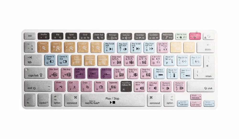 XSKN Avid Media Composer Keyboard Cover For MacBook Pro Touch Bar Models - Shortcuts Printed On Keys