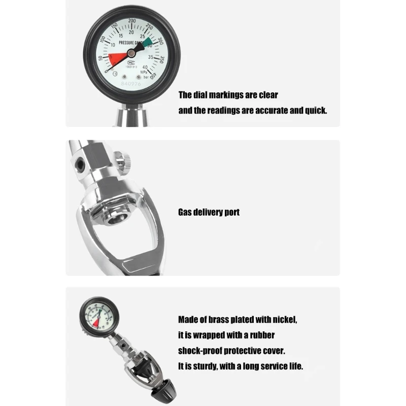 Scubas 다이빙 실린더 압력 게이지 높은 정밀도가 빛나는 압력 다이얼 Jome