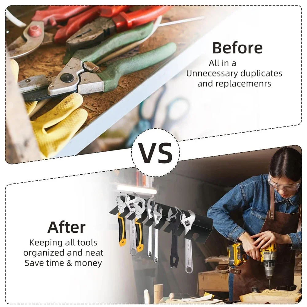 Wrench Storage Metal Rack Wall Mounted Pliers Screwdrivers Metal Holder Hand Tools Storage Rack Tool Organizer Shelf