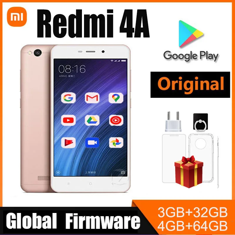 Googleplay Xiaomi Redmi 4A cellphone Snapdragon 425 Random color 13.0MP Rear Camera Hybrid Dual SIM
