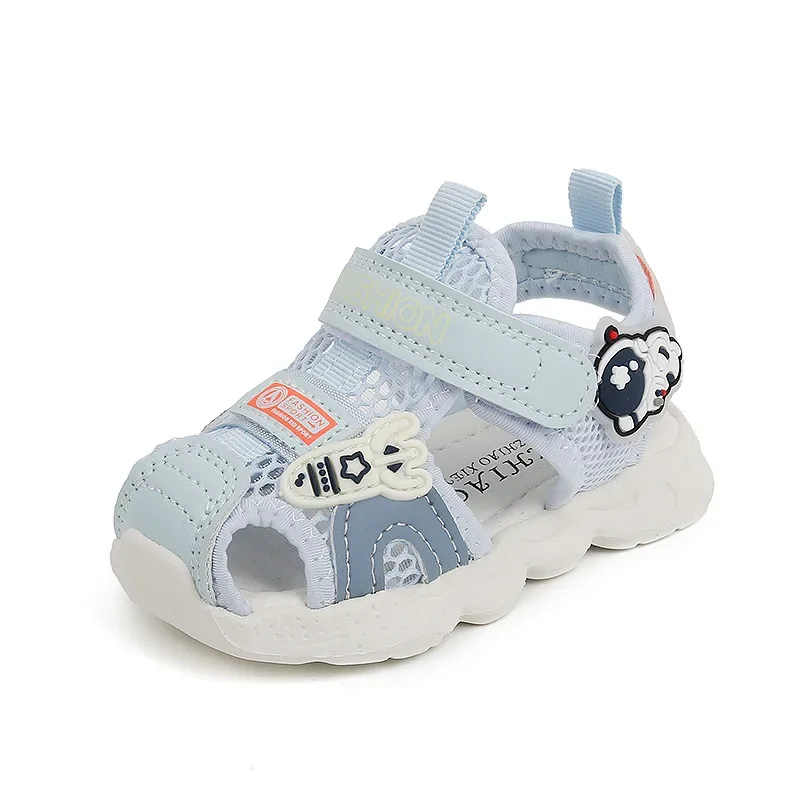 Summer Baby Sandals Cartoon Astronaut Walking Shoes Boy Girls 1-3years Outdoor Soft Soled Anti Slip Children Mesh Beach Sandals