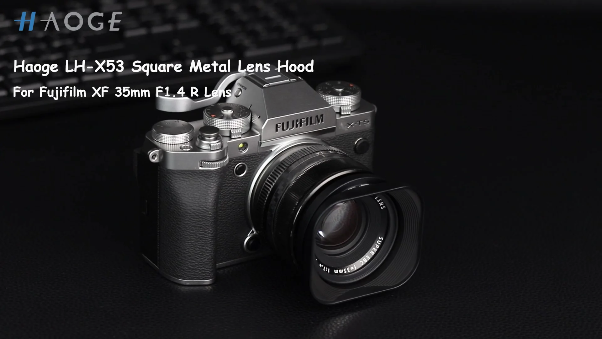 Haoge LH-X53 Square Metal Lens Hood Shade for Fujifilm Fuji