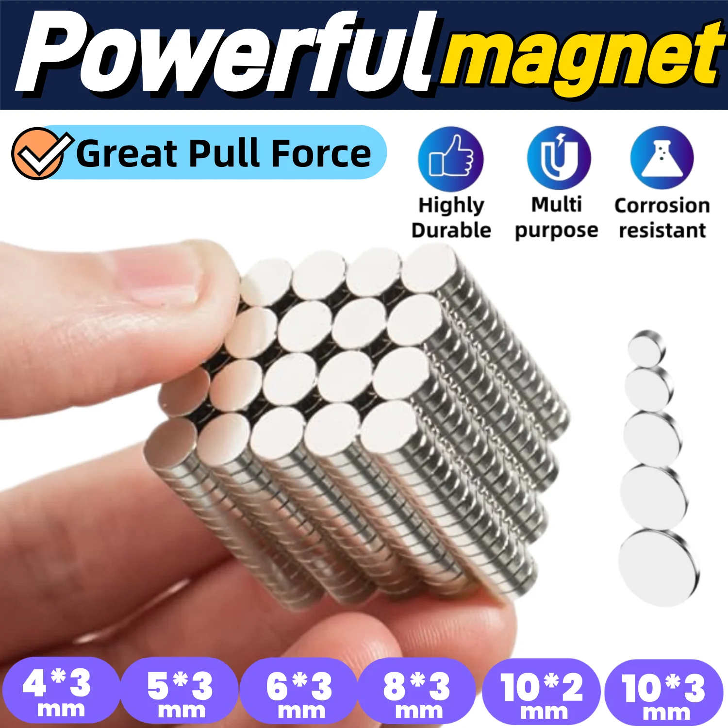 Versatile Round Disc Magnets for DIY Crafts and Educational Projects - Assorted Sizes