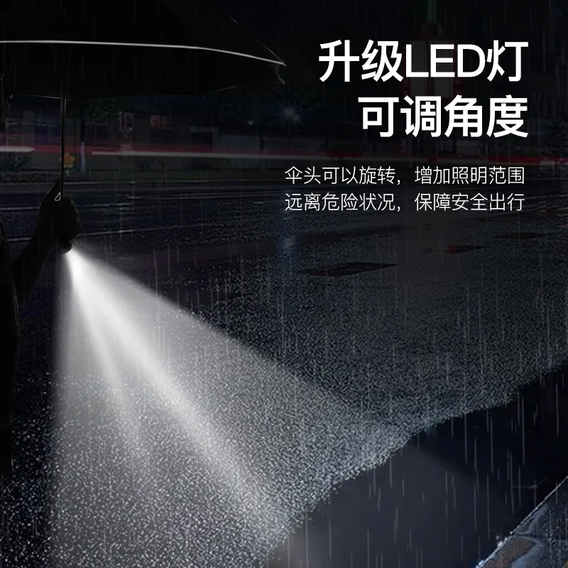 Xiaomi-Automatic-Umbrella-LED12-Guduo-Automatic-Reversing-Umbrella-Men-and-Women-Folding-Rain-Shower-Umbrella.jpg Xiaomi Automatikus Esernyő Led12 Guduo Visszafordítása Férfiak És Nők Összecsukható Esőzuhany - Image 4