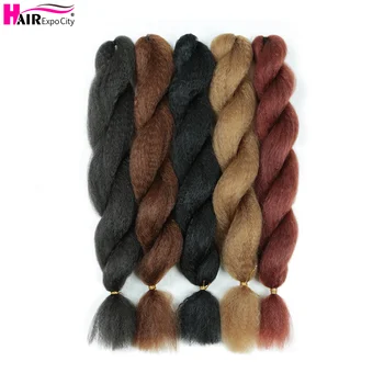 Vixen Crochet Bulk Hair 26 inch Synthetic Jumbo Braids Hair Fluffy Kinky Straight Crochet Afro Braids Extension Hair Expo City 1