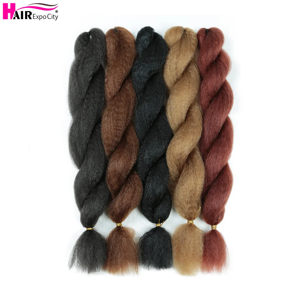Vixen Crochet Bulk Hair 26 inch Synthetic Jumbo Braids Hair Fluffy Kinky Straight Crochet Afro Braids Extension Hair Expo City