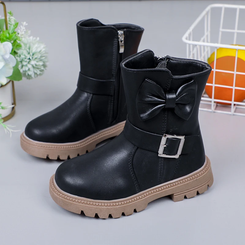 Girls Soft Non Slip Round Toe Boots