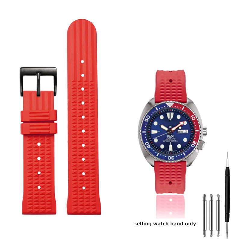 Cinturino Orologio In Gomma Silicone 20mm 22mm, Universale Uomo, Stile Waffle, Per Seiko IWC Citizen - 6