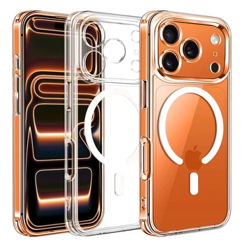 حافظة مغناطيسية قوية للشحن اللاسلكي مقاومة للصدمات لهاتف آيفون 17 برو ماكس اير آيفون 17 برو ماكس اير 5 جرام غطاء خلفي شفاف 1