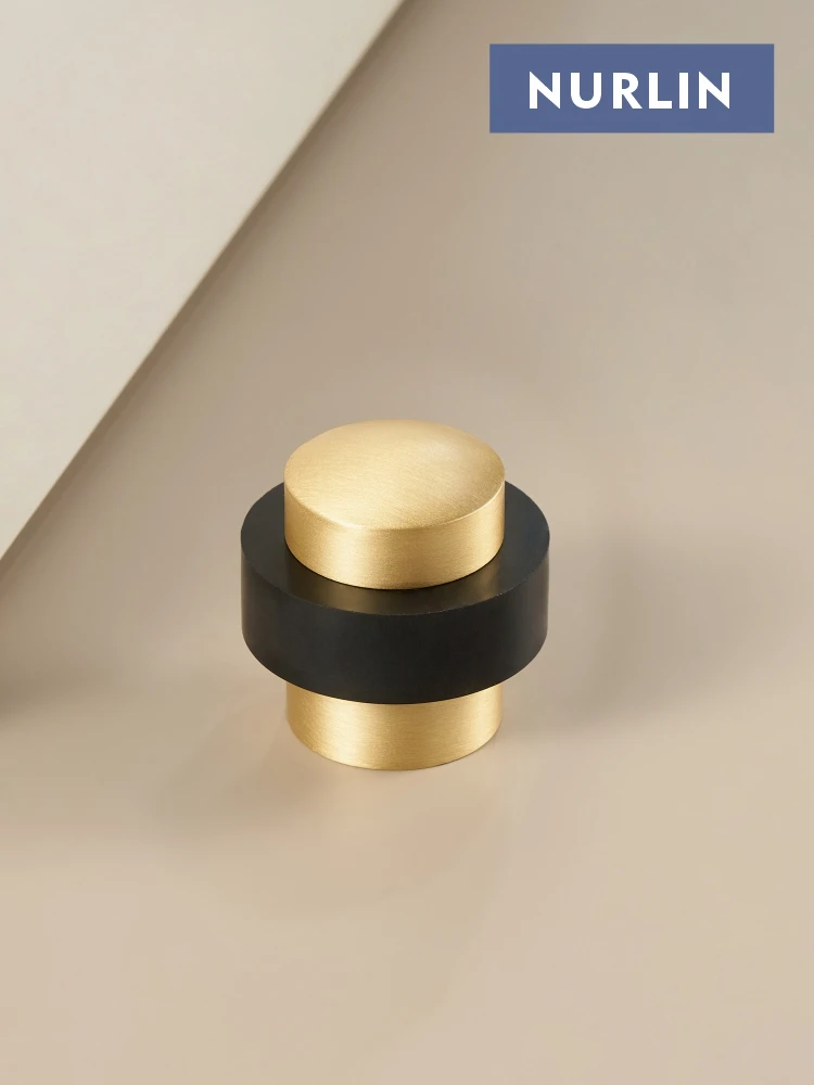 Nurlin Brass Door Stop Antique Bronze Gold Black Optional Freestanding Heavy Duty Floor Mount Bumper Door Holder Catch