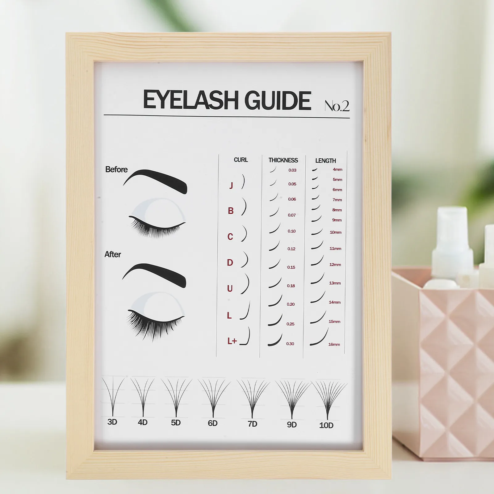 Lashes Table Eyelash Display Board for Beauty Salons Desktop Eyelash Extension Guide ...