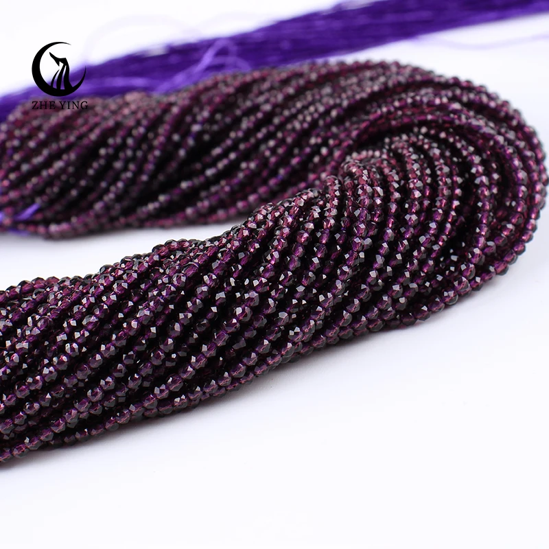 5 Strands 2mm 3mm Top Quality Amethyst Purple Beads Hydro Round Faceted Crystal Spacer Glass Beads Bracelet DIY Jewelry Making