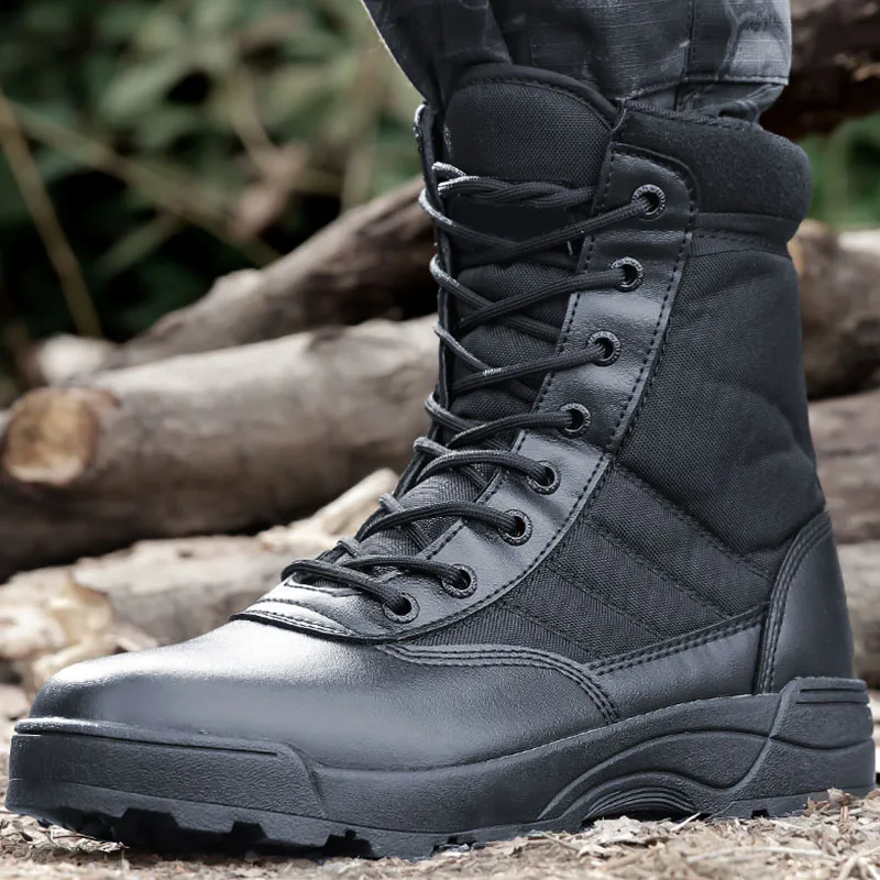 Tactical Boots Shoes For Men With Free Shipping Military Combat Ankle Boots  Men's Breathable Black Work Safety Shoes Husband